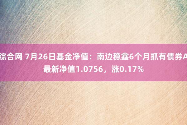 综合网 7月26日基金净值：南边稳鑫6个月抓有债券A最新净值1.0756，涨0.17%