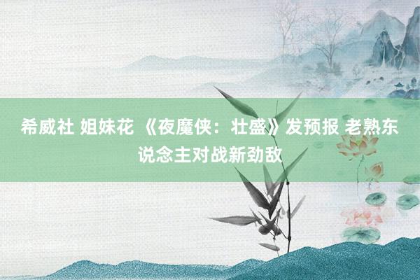 希威社 姐妹花 《夜魔侠：壮盛》发预报 老熟东说念主对战新劲敌