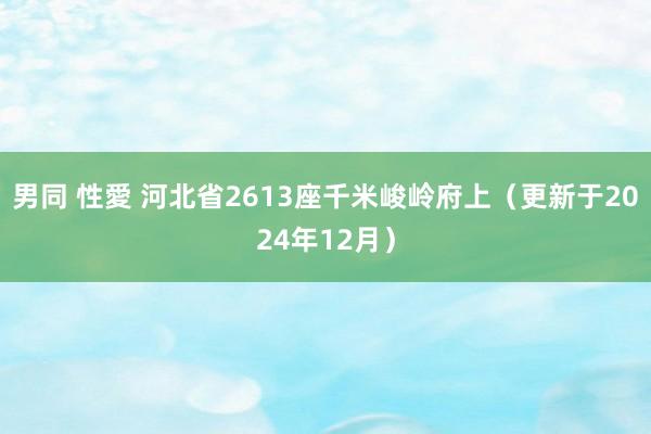 男同 性愛 河北省2613座千米峻岭府上（更新于2024年1